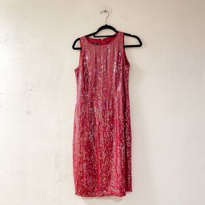 Lauren Ralph Lauren Vintage Silk Sequin Sheath Dress in Pink Size 6